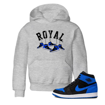 Air Jordan 1 Royal Reimagined shirt to match jordans Hanging Sneakers sneaker tees Air Jordan 1 High OG Royal Reimagined SNRT Sneaker Release Tees Baby Toddler Heather Grey 1 T-Shirt
