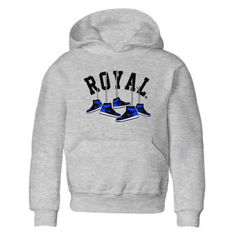 Air Jordan 1 Royal Reimagined shirt to match jordans Hanging Sneakers sneaker tees Air Jordan 1 High OG Royal Reimagined SNRT Sneaker Release Tees Baby Toddler Heather Grey 2 T-Shirt