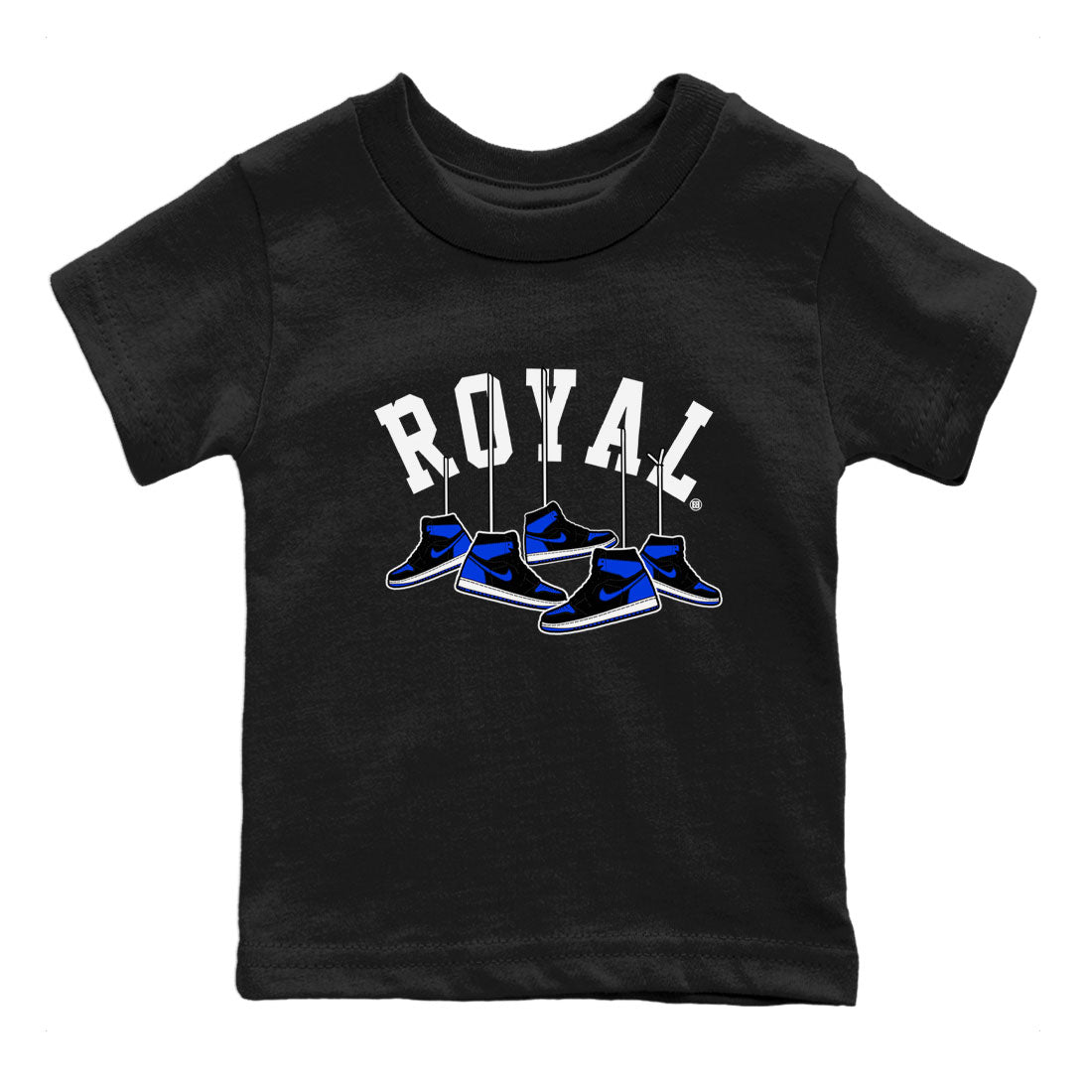 Air Jordan 1 Royal Reimagined shirt to match jordans Hanging Sneakers sneaker tees Air Jordan 1 High OG Royal Reimagined SNRT Sneaker Release Tees Baby Toddler Black 2 T-Shirt