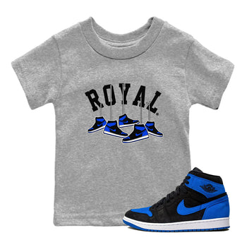 Air Jordan 1 Royal Reimagined shirt to match jordans Hanging Sneakers sneaker tees Air Jordan 1 High OG Royal Reimagined SNRT Sneaker Release Tees Baby Toddler Heather Grey 1 T-Shirt