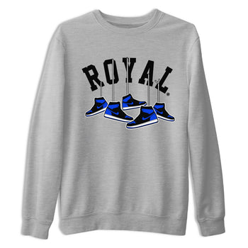 Air Jordan 1 Royal Reimagined shirt to match jordans Hanging Sneakers sneaker tees Air Jordan 1 High OG Royal Reimagined SNRT Sneaker Release Tees Unisex Heather Grey 2 T-Shirt