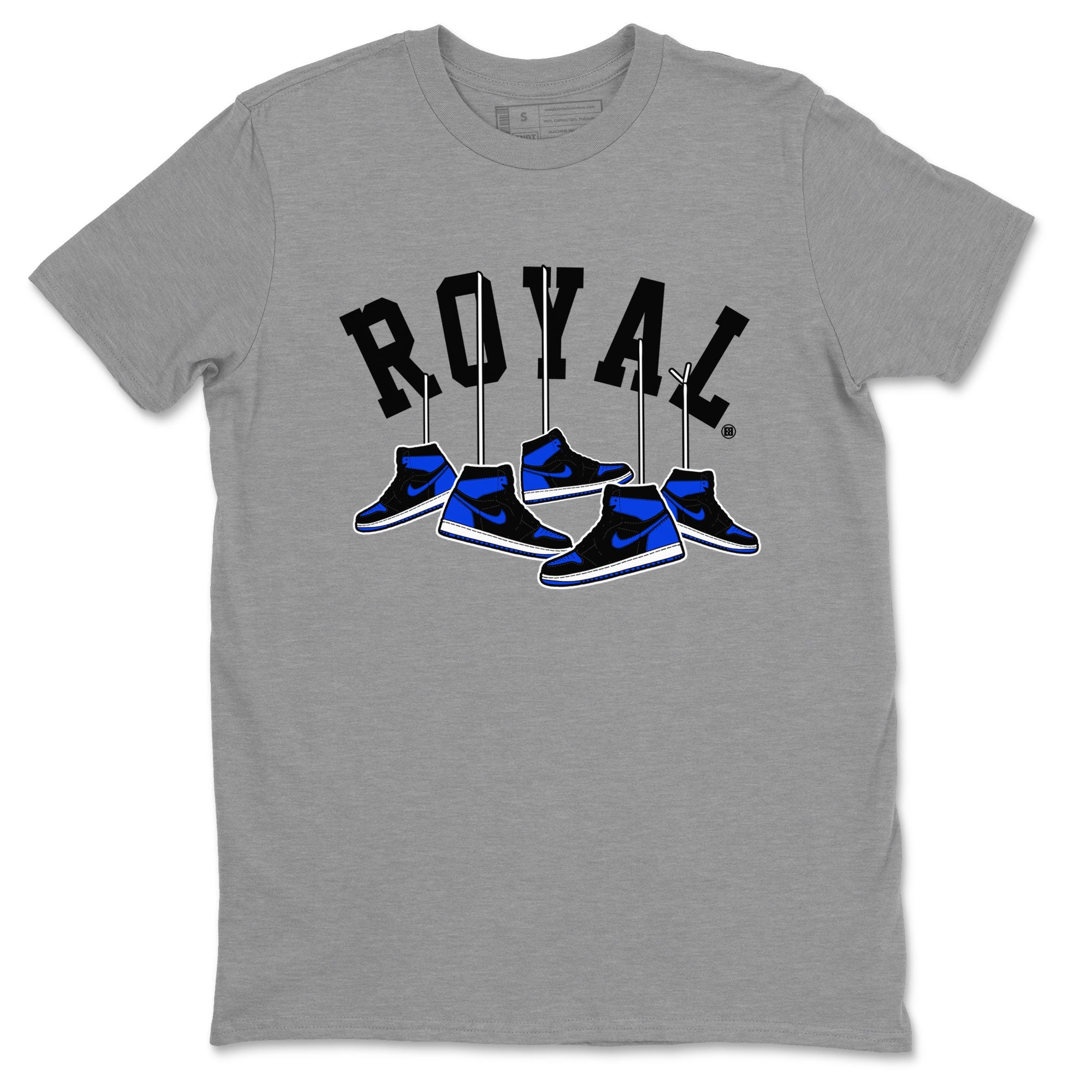 Air Jordan 1 Royal Reimagined shirt to match jordans Hanging Sneakers sneaker tees Air Jordan 1 High OG Royal Reimagined SNRT Sneaker Release Tees Unisex Heather Grey 2 T-Shirt