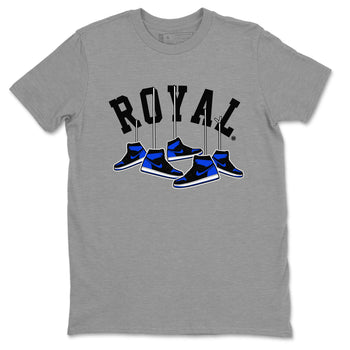 Air Jordan 1 Royal Reimagined shirt to match jordans Hanging Sneakers sneaker tees Air Jordan 1 High OG Royal Reimagined SNRT Sneaker Release Tees Unisex Heather Grey 2 T-Shirt