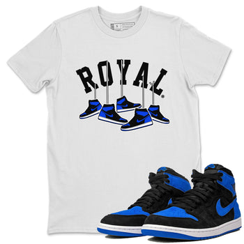 Air Jordan 1 Royal Reimagined shirt to match jordans Hanging Sneakers sneaker tees Air Jordan 1 High OG Royal Reimagined SNRT Sneaker Release Tees Unisex White 1 T-Shirt