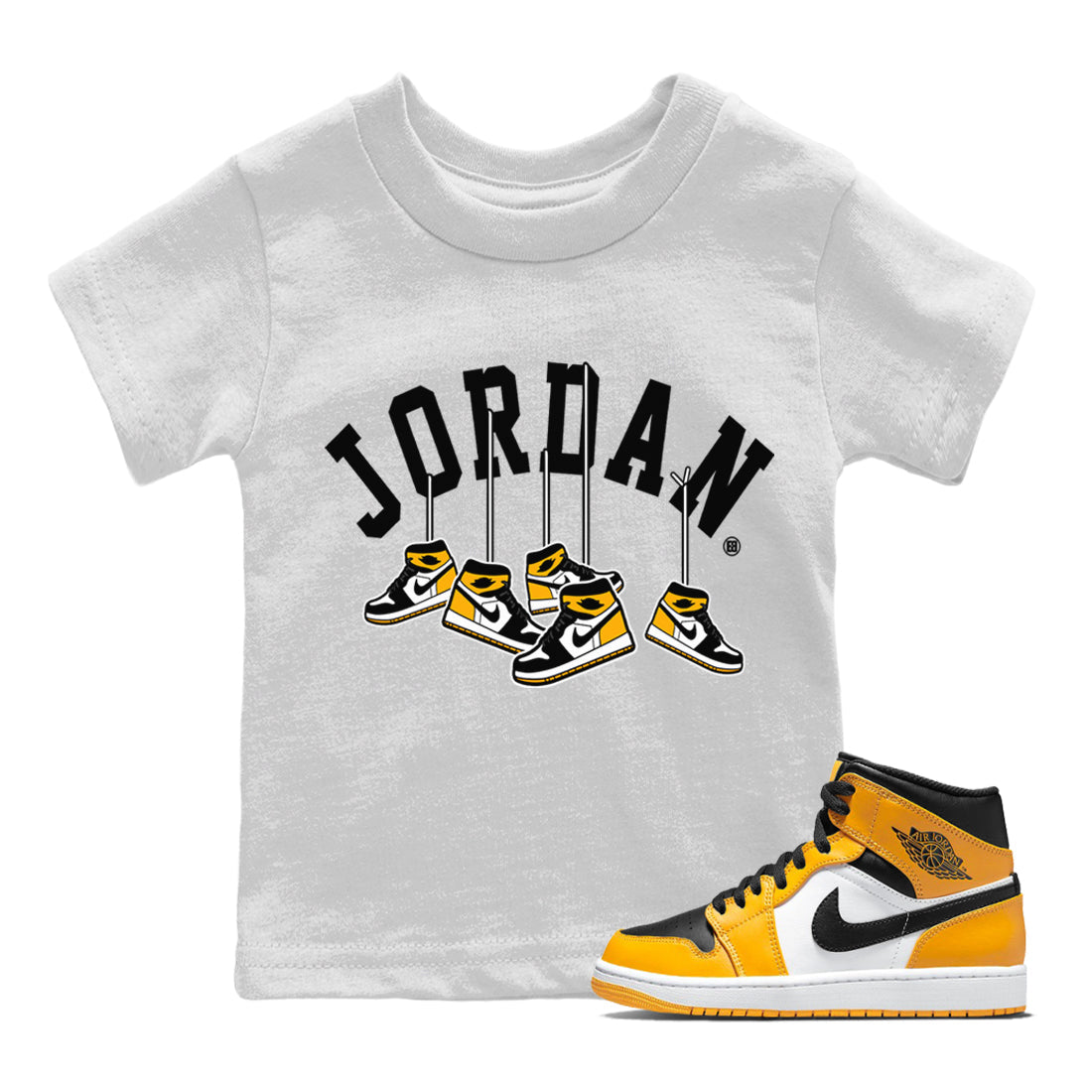 Jordan 1 Taxi | Hanging Sneakers Kids Shirts | SNRT Sneaker Tees - SNRT ...