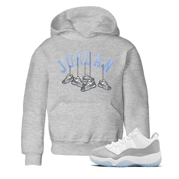 Air Jordan 11 White Cement Sneaker Match Tees Hanging Sneakers Sneaker Tees Air Jordan 11 Cement Grey Sneaker Release Tees Kids Shirts Heather Grey 1