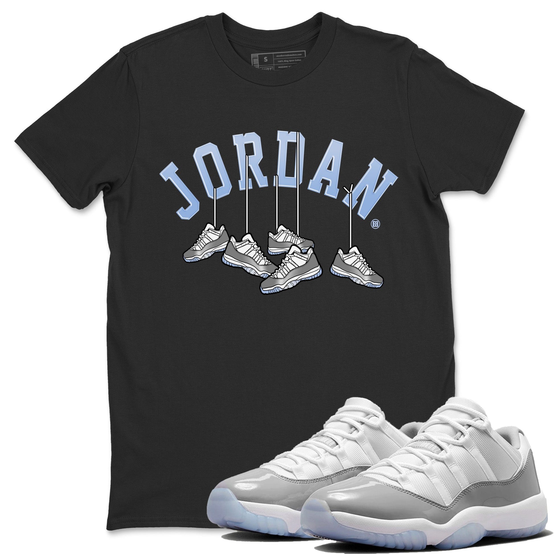 Air Jordan 11 White Cement Sneaker Match Tees Hanging Sneakers Sneaker Tees Air Jordan 11 Cement Grey Sneaker Release Tees Unisex Shirts Black 1