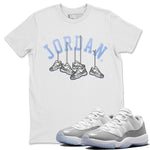 Air Jordan 11 White Cement Sneaker Match Tees Hanging Sneakers Sneaker Tees Air Jordan 11 Cement Grey Sneaker Release Tees Unisex Shirts White 1