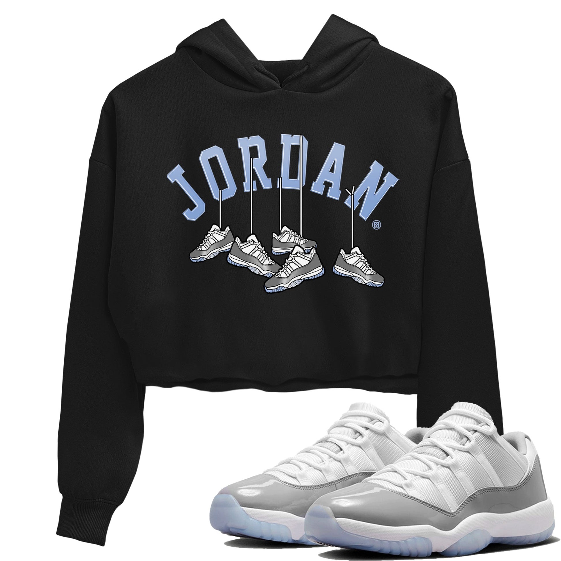 Air Jordan 11 White Cement Sneaker Match Tees Hanging Sneakers Sneaker Tees Air Jordan 11 Cement Grey Sneaker Release Tees Women's Shirts Black 1