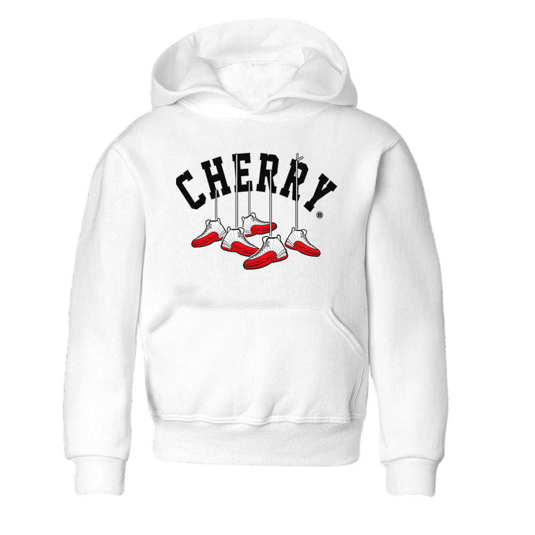 12s Cherry Sneaker Match Tees Cherry Hanging Sneakers Sneaker Tees Air Jordan 12 Cherry Sneaker Release Tees Kids Shirts White 2