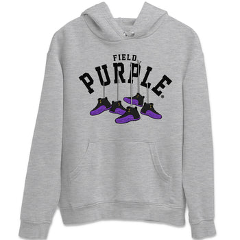 12s Field Purple shirt to match jordans Hanging Sneakers sneaker tees Air Jordan 12 Field Purple SNRT Sneaker Release Tees Unisex Heather Grey 2 T-Shirt