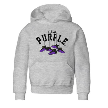12s Field Purple shirt to match jordans Hanging Sneakers sneaker tees Air Jordan 12 Field Purple SNRT Sneaker Release Tees Baby Toddler Heather Grey 2 T-Shirt