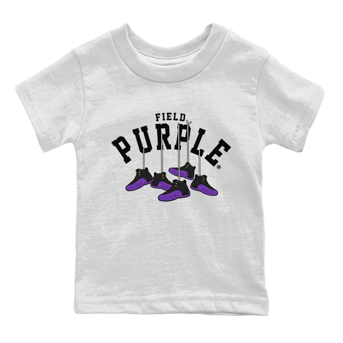 12s Field Purple shirt to match jordans Hanging Sneakers sneaker tees Air Jordan 12 Field Purple SNRT Sneaker Release Tees Baby Toddler White 2 T-Shirt