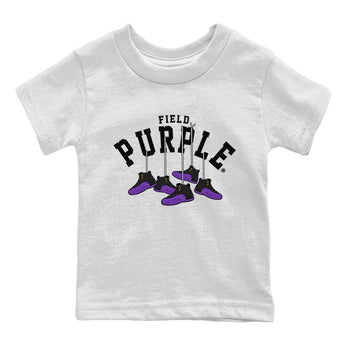12s Field Purple shirt to match jordans Hanging Sneakers sneaker tees Air Jordan 12 Field Purple SNRT Sneaker Release Tees Baby Toddler White 2 T-Shirt