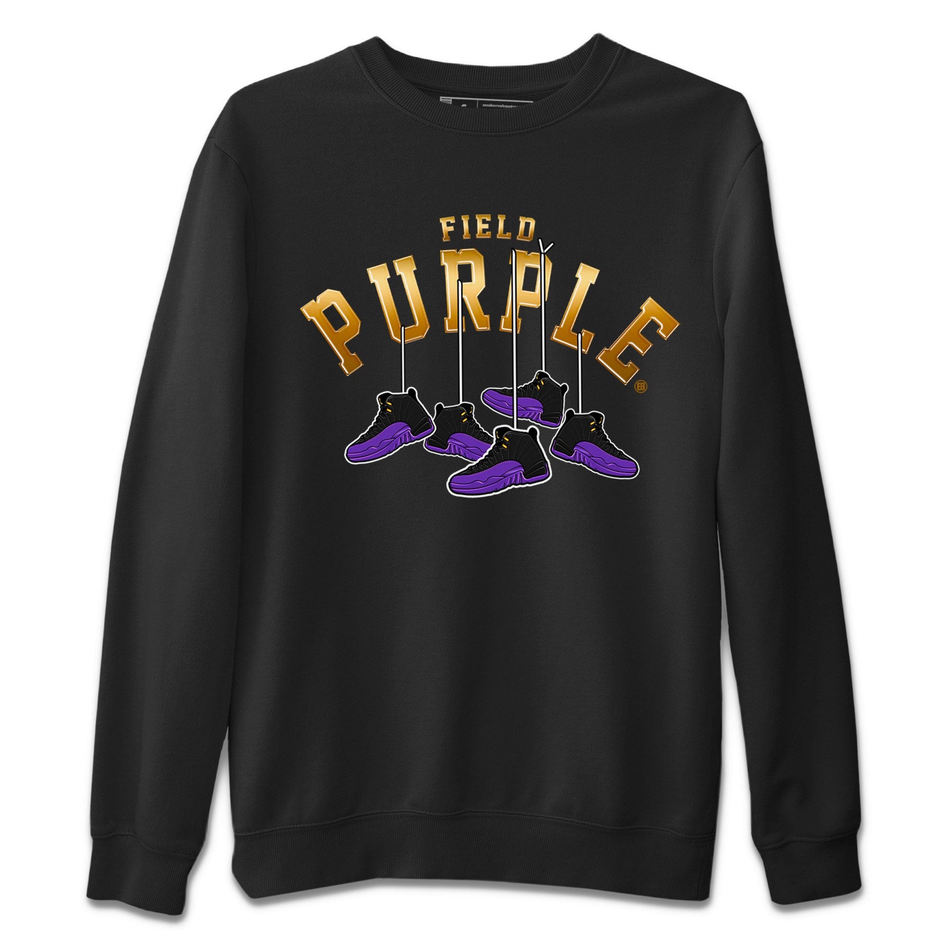 12s Field Purple shirt to match jordans Hanging Sneakers sneaker tees Air Jordan 12 Field Purple SNRT Sneaker Release Tees Unisex Black 2 T-Shirt