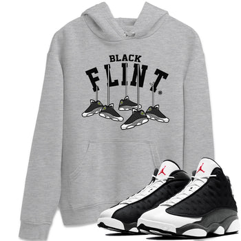 Air Jordan 13 Black Flint Sneaker Match Tees Hanging Sneakers Sneaker Tees Air Jordan 13 Retro Black Flint Sneaker Release Tees Unisex Shirts Heather Grey 1