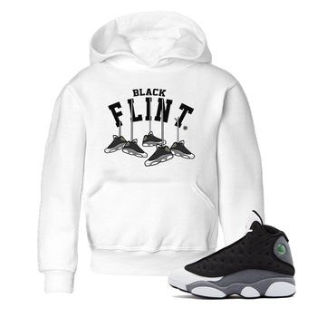 Air Jordan 13 Black Flint Sneaker Match Tees Hanging Sneakers Sneaker Tees Air Jordan 13 Retro Black Flint Sneaker Release Tees Kids Shirts White 1