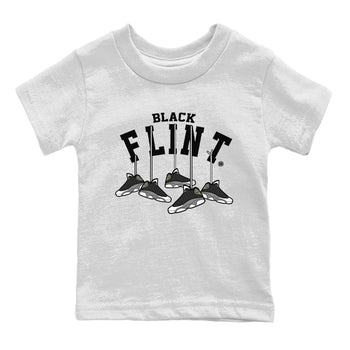 Air Jordan 13 Black Flint Sneaker Match Tees Hanging Sneakers Sneaker Tees Air Jordan 13 Retro Black Flint Sneaker Release Tees Kids Shirts White 2