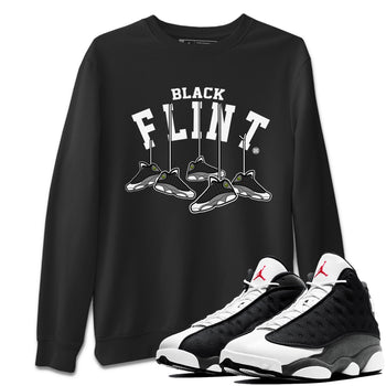 Air Jordan 13 Black Flint Sneaker Match Tees Hanging Sneakers Sneaker Tees Air Jordan 13 Retro Black Flint Sneaker Release Tees Unisex Shirts Black 1