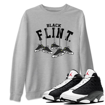 Air Jordan 13 Black Flint Sneaker Match Tees Hanging Sneakers Sneaker Tees Air Jordan 13 Retro Black Flint Sneaker Release Tees Unisex Shirts Heather Grey 1