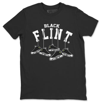 Air Jordan 13 Black Flint Sneaker Match Tees Hanging Sneakers Sneaker Tees Air Jordan 13 Retro Black Flint Sneaker Release Tees Unisex Shirts Black 2