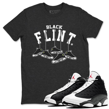 Air Jordan 13 Black Flint Sneaker Match Tees Hanging Sneakers Sneaker Tees Air Jordan 13 Retro Black Flint Sneaker Release Tees Unisex Shirts Charcoal Heather 1