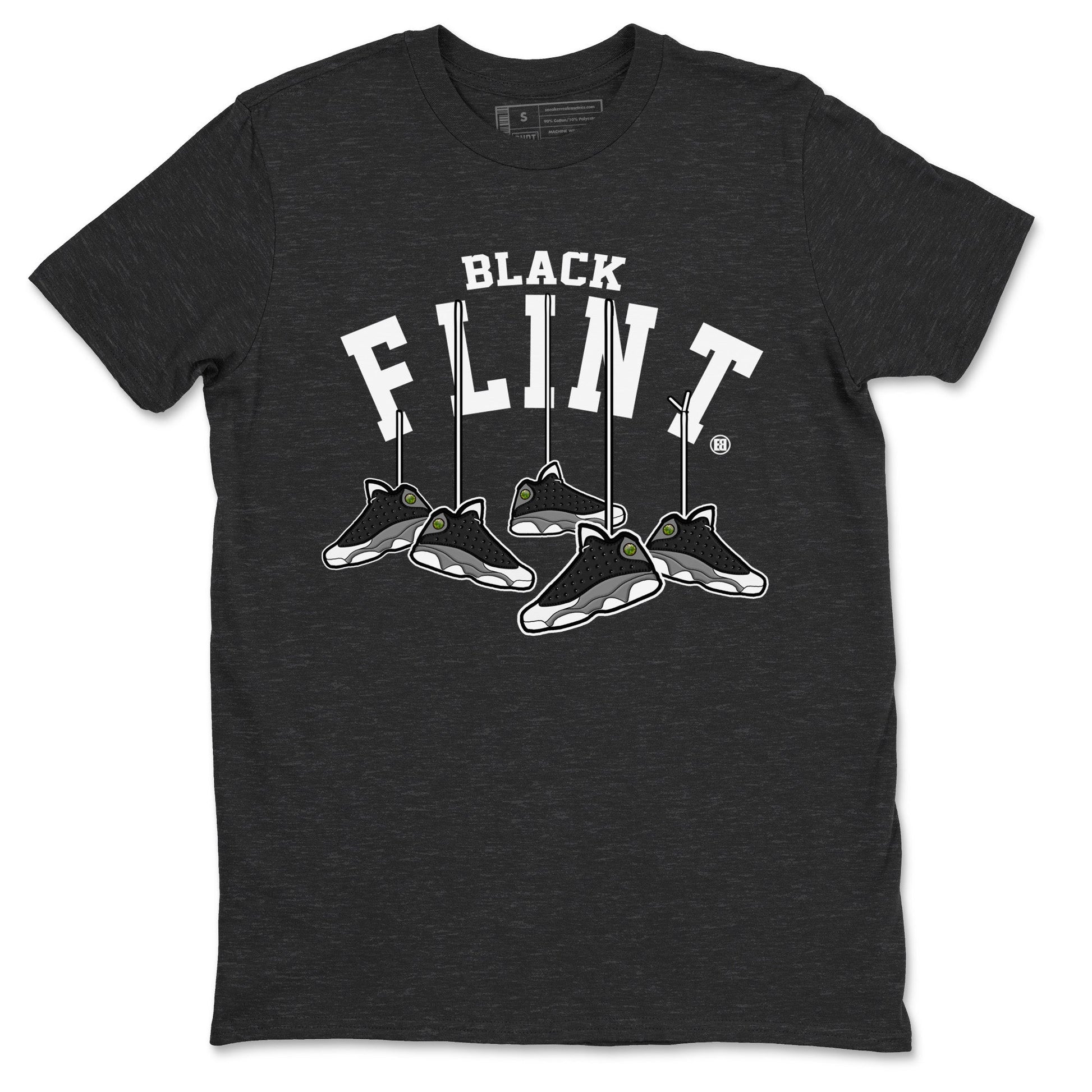 Air Jordan 13 Black Flint Sneaker Match Tees Hanging Sneakers Sneaker Tees Air Jordan 13 Retro Black Flint Sneaker Release Tees Unisex Shirts Charcoal Heather 2