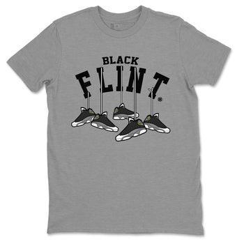 Air Jordan 13 Black Flint Sneaker Match Tees Hanging Sneakers Sneaker Tees Air Jordan 13 Retro Black Flint Sneaker Release Tees Unisex Shirts Heather Grey 2