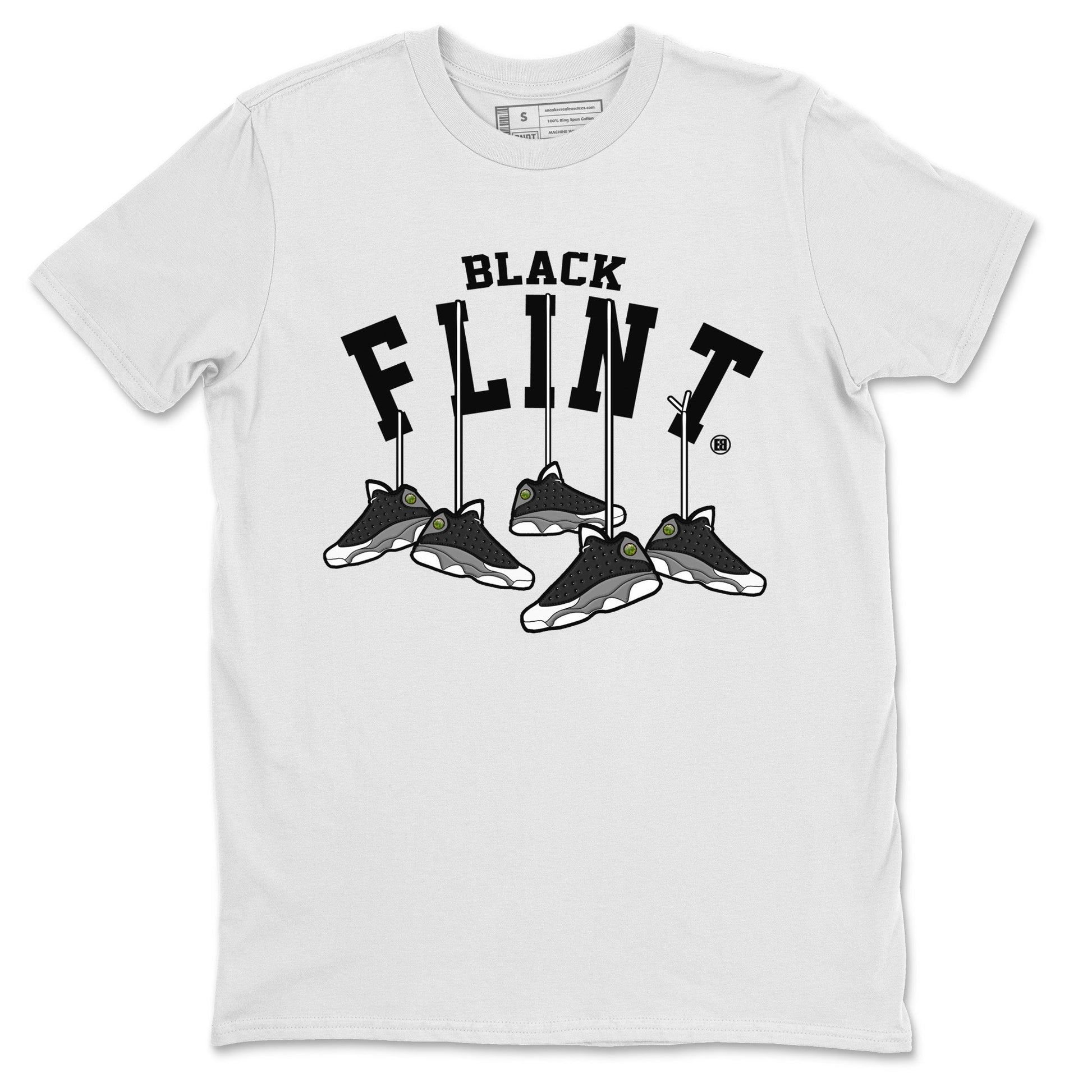 Air Jordan 13 Black Flint Sneaker Match Tees Hanging Sneakers Sneaker Tees Air Jordan 13 Retro Black Flint Sneaker Release Tees Unisex Shirts White 2