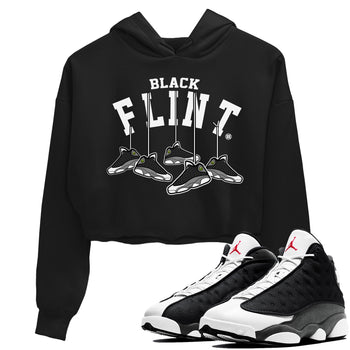 Air Jordan 13 Black Flint Sneaker Match Tees Hanging Sneakers Sneaker Tees Air Jordan 13 Retro Black Flint Sneaker Release Tees Women's Shirts Black 1