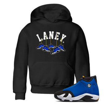 Air Jordan 14 Laney Sneaker Match Tees Hanging Sneakers Sneaker Tees Jordan 14 Laney Sneaker Release Tees Kids Shirts Black 1