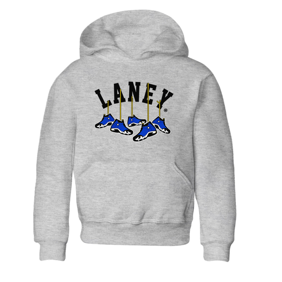 Air Jordan 14 Laney Sneaker Match Tees Hanging Sneakers Sneaker Tees Jordan 14 Laney Sneaker Release Tees Kids Shirts Heather Grey 2