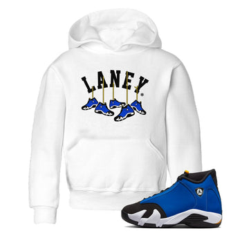 Air Jordan 14 Laney Sneaker Match Tees Hanging Sneakers Sneaker Tees Jordan 14 Laney Sneaker Release Tees Kids Shirts White 1