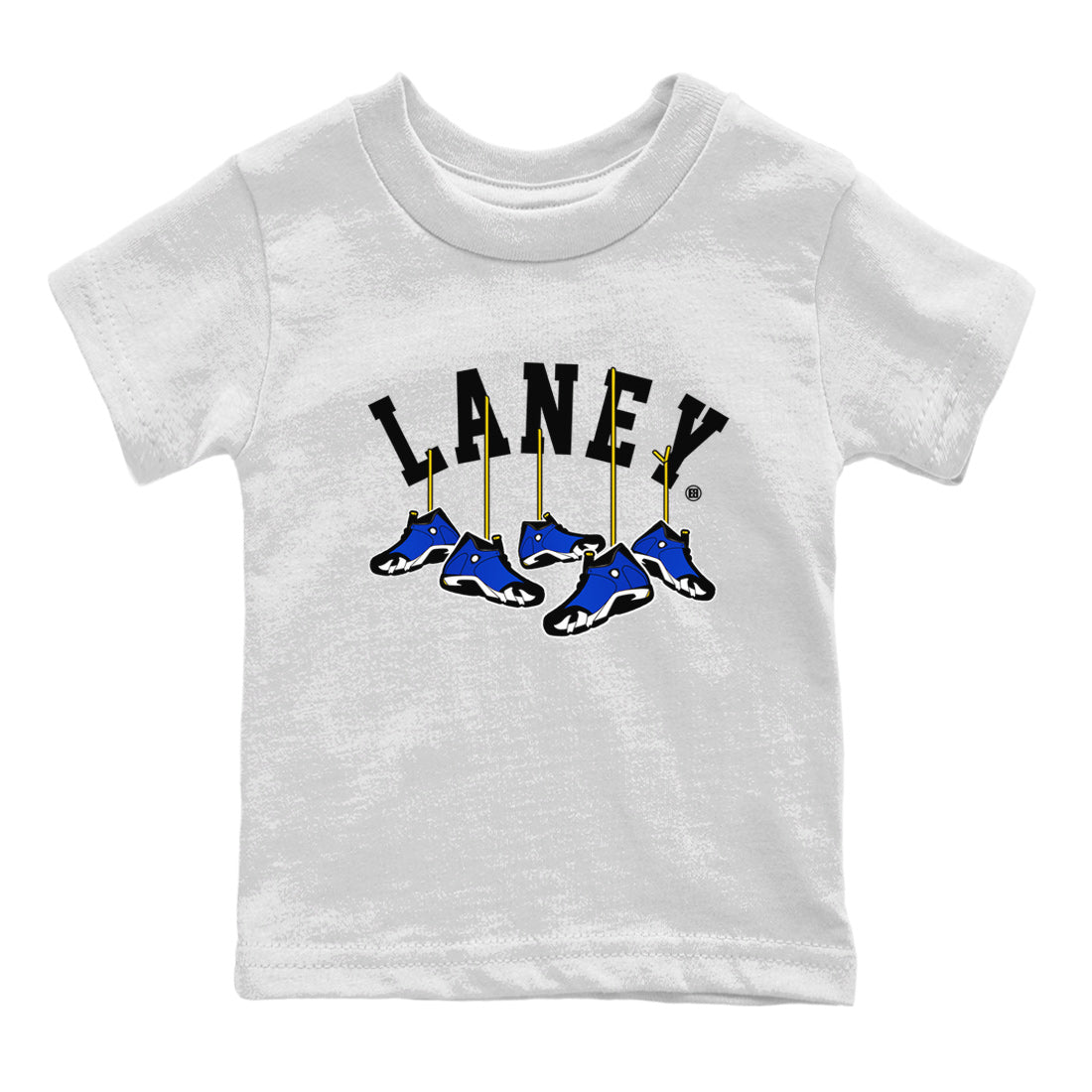 Air Jordan 14 Laney Sneaker Match Tees Hanging Sneakers Sneaker Tees Jordan 14 Laney Sneaker Release Tees Kids Shirts White 2
