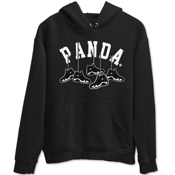 14s Panda shirt to match jordans Hanging Sneakers sneaker match tee Air Jordan 14 Panda AJ14 Black White SNRT Sneaker Tees unisex cotton Black 2 crew neck shirt