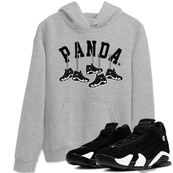 14s Panda shirt to match jordans Hanging Sneakers sneaker match tee Air Jordan 14 Panda AJ14 Black White SNRT Sneaker Tees unisex cotton Heather Grey 1 crew neck shirt