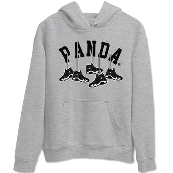 14s Panda shirt to match jordans Hanging Sneakers sneaker match tee Air Jordan 14 Panda AJ14 Black White SNRT Sneaker Tees unisex cotton Heather Grey 2 crew neck shirt