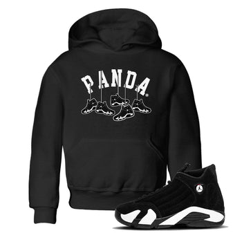 14s Panda shirt to match jordans Hanging Sneakers sneaker match tee Air Jordan 14 Panda AJ14 Black White SNRT Sneaker Tees baby toddler Black 1 cotton Shirt