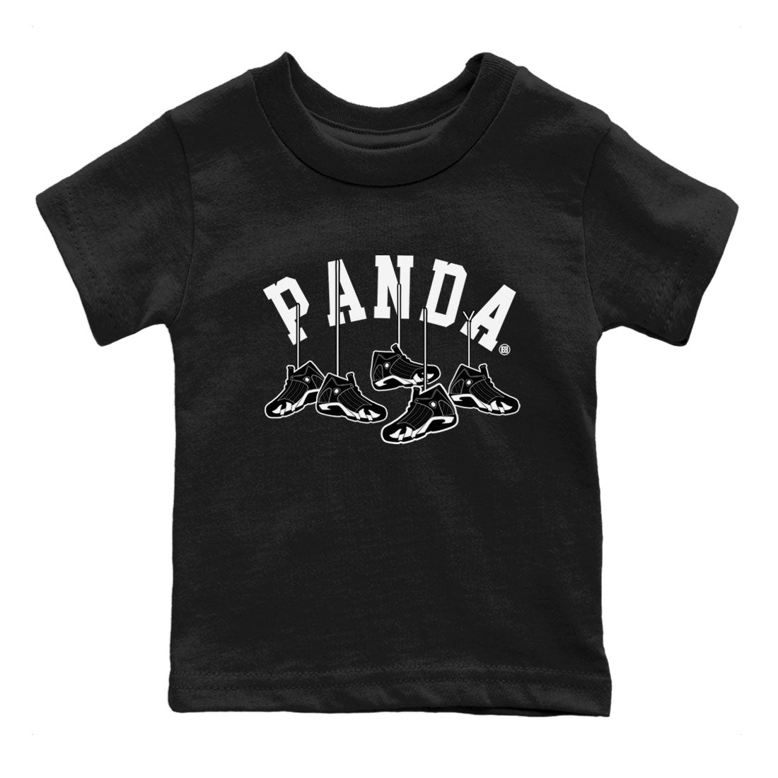 14s Panda shirt to match jordans Hanging Sneakers sneaker match tee Air Jordan 14 Panda AJ14 Black White SNRT Sneaker Tees baby toddler Black 2 cotton Shirt