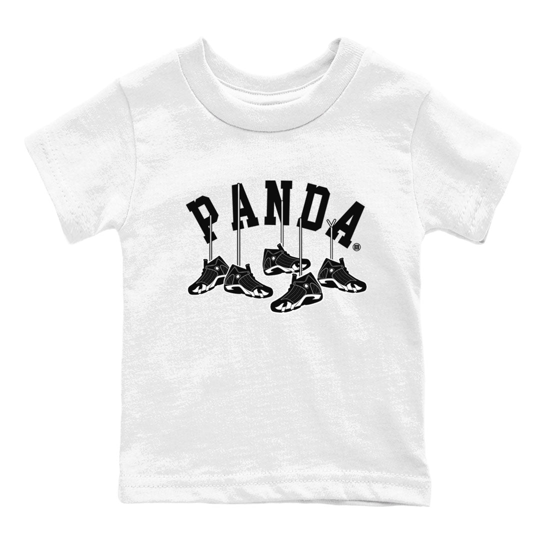 14s Panda shirt to match jordans Hanging Sneakers sneaker match tee Air Jordan 14 Panda AJ14 Black White SNRT Sneaker Tees baby toddler White 2 cotton Shirt