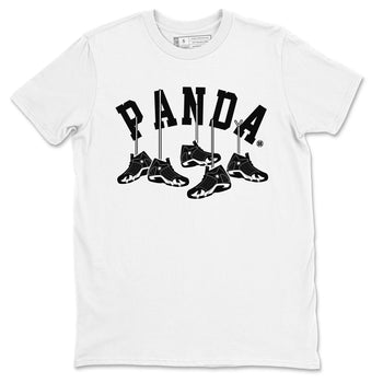 14s Panda shirt to match jordans Hanging Sneakers sneaker match tee Air Jordan 14 Panda AJ14 Black White SNRT Sneaker Tees unisex cotton White 2 crew neck shirt