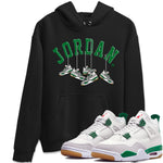 Air Jordan 4 Pine Green Sneaker Match Tees Hanging Sneakers Sneaker Tees Jordan Retro 4 Pine Green Sneaker Release Tees Unisex Shirts Black 1