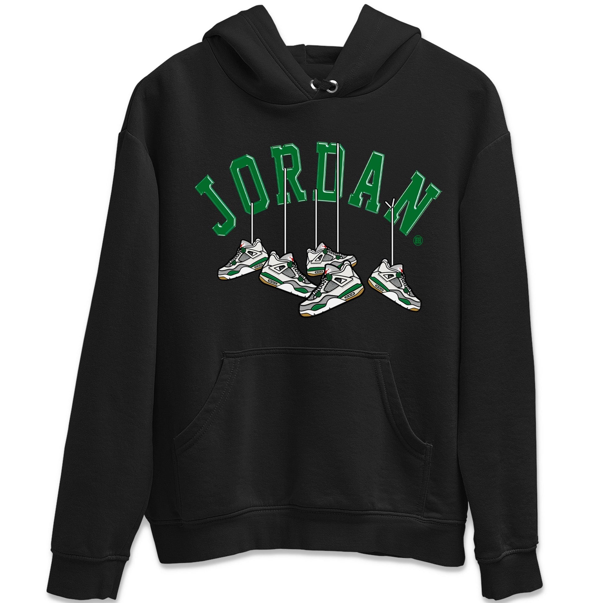 Jordan 4 Pine Green SB Sneaker Match Tees Hanging Sneakers Sneaker Tees Jordan Retro 4 Pine Green Sneaker Tees Sneaker Release Shirts Unisex Shirts Black 2