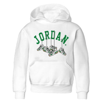 Air Jordan 4 Pine Green Sneaker Match Tees Hanging Sneakers Sneaker Tees Jordan Retro 4 Pine Green Sneaker Release Tees Kids Shirts White 2