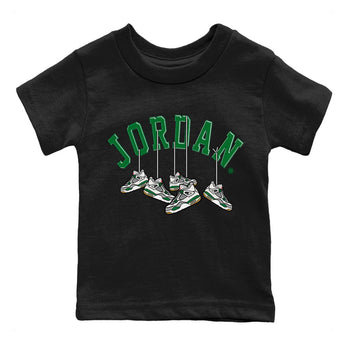 Jordan 4 Pine Green SB Sneaker Match Tees Hanging Sneakers Sneaker Tees Jordan Retro 4 Pine Green Sneaker Tees Sneaker Release Shirts Kids Shirts Black 2