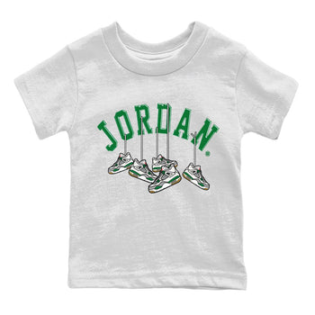 Jordan 4 Pine Green SB Sneaker Match Tees Hanging Sneakers Sneaker Tees Jordan Retro 4 Pine Green Sneaker Tees Sneaker Release Shirts Kids Shirts White 2