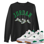 Air Jordan 4 Pine Green Sneaker Match Tees Hanging Sneakers Sneaker Tees Jordan Retro 4 Pine Green Sneaker Release Tees Unisex Shirts Black 1