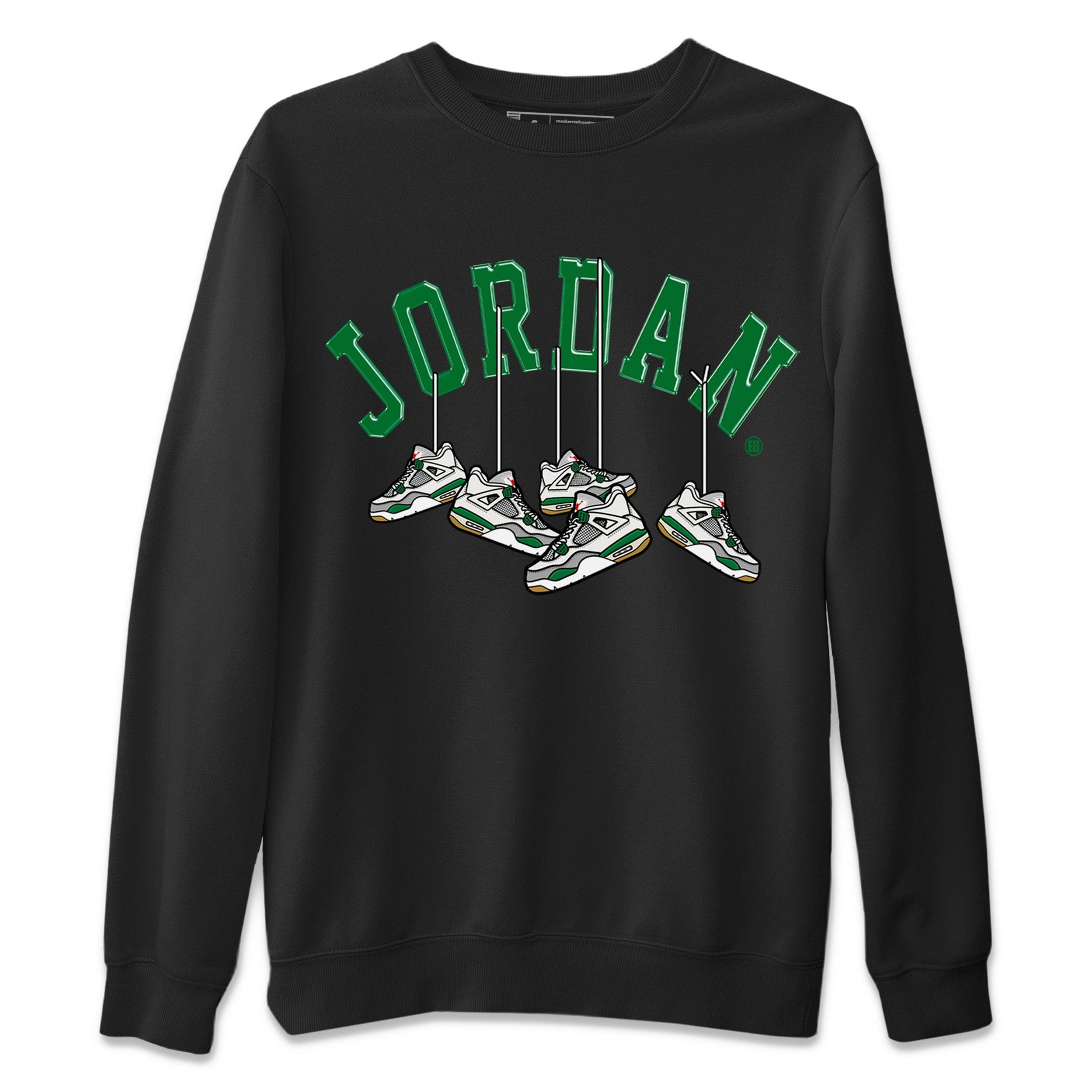 Air Jordan 4 Pine Green Sneaker Match Tees Hanging Sneakers Sneaker Tees Jordan Retro 4 Pine Green Sneaker Release Tees Unisex Shirts Black 2