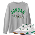 Air Jordan 4 Pine Green Sneaker Match Tees Hanging Sneakers Sneaker Tees Jordan Retro 4 Pine Green Sneaker Release Tees Unisex Shirts Heather Grey 1