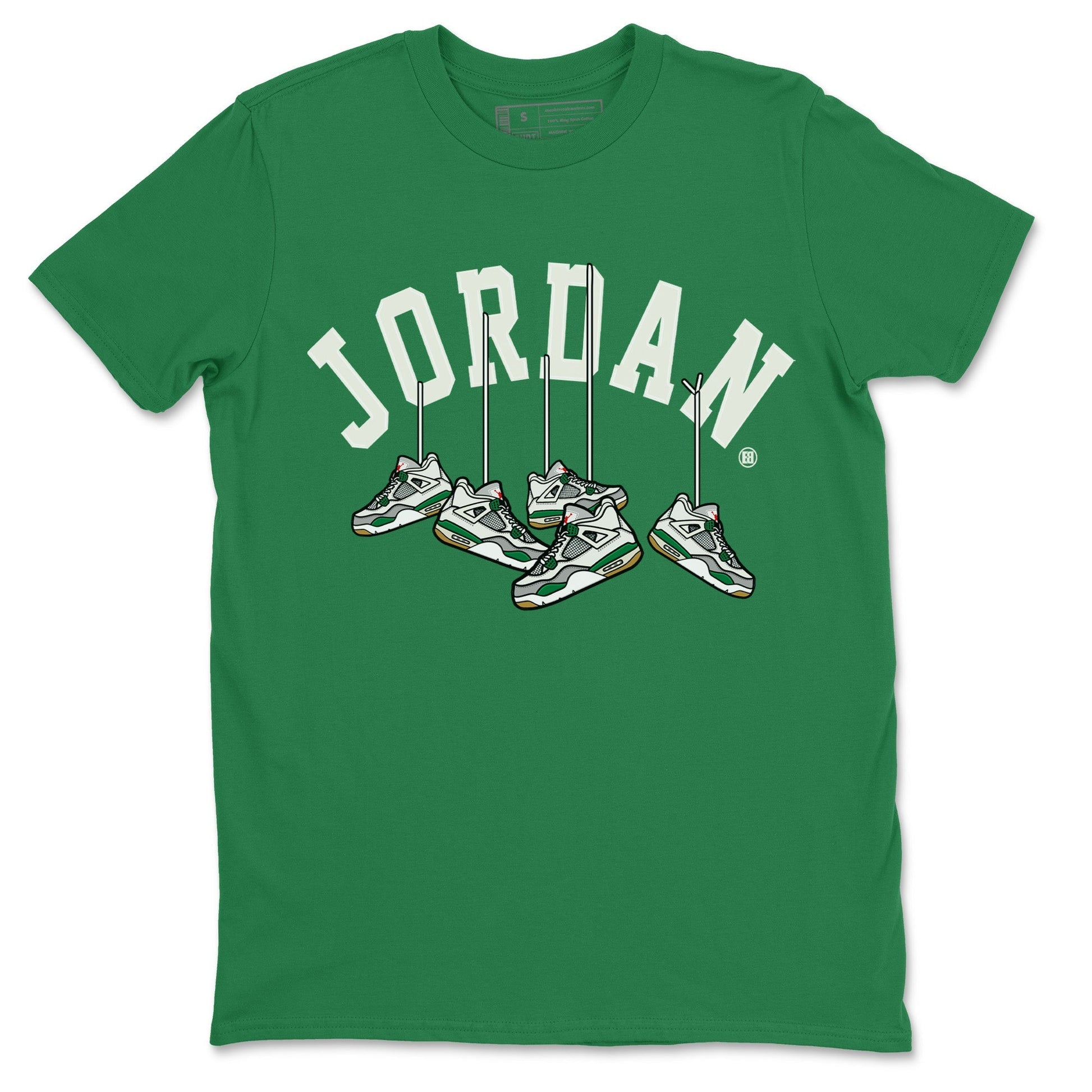 Jordan 4 Pine Green SB Sneaker Match Tees Hanging Sneakers Sneaker Tees Jordan Retro 4 Pine Green Sneaker Tees Sneaker Release Shirts Unisex Shirts Kelly Green 2